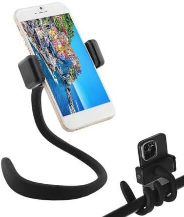 MUYAPAY Handyhalterung, Justierbarem Langem Arm Mobile Halterung, Kann Nach Belieben Gebogen Werden Handy Halterung, Universal Handyhalterung Tisch, für Schreibtisch, Bett, Küche (Schwarz)