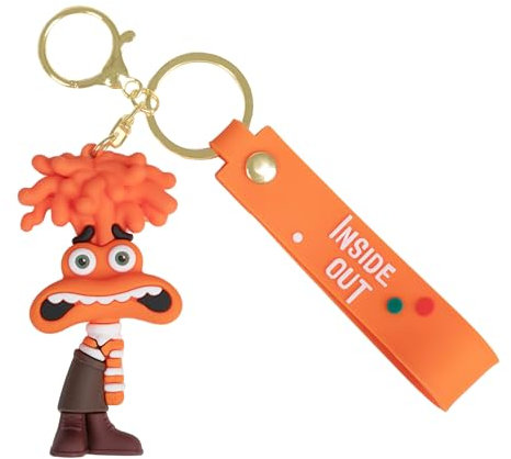 OASISTREND Portachiavi Inside Out 2 Ansia Portachiavi Inside Out 2 Porta chiavi Inside Out 2 Inside Out 2 Ciondolo Compatibile con Disney, (Arancione (Ansia))