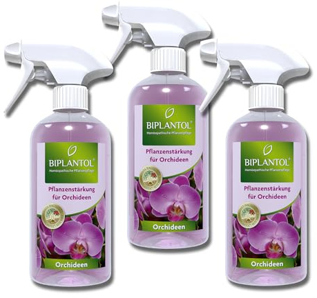 BIPLANTOL® Orchideen Spray - (3x500ml) anwendungsfertige Sprühflasche - Natürliche Orchideenpflege für vitale, blühfreudige Pflanzen - Fördert Blütenbildung, erhöht Luftfeuchtigkeit - Made in Germany