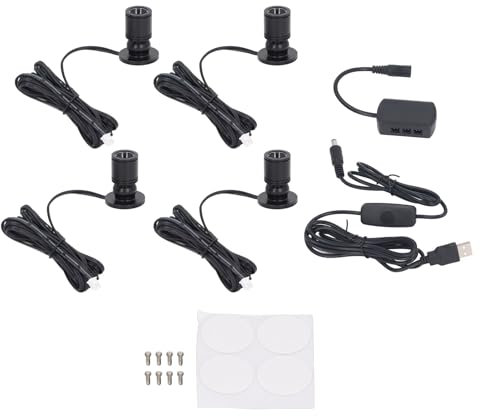 Gsycle 4 Stück LED-Display-Spot-Lichter, 5 V, dimmbar, USB-Mini-Strahler für Schmuck, Vitrine, Veranda, Eingangsbereich (Weißes Licht)