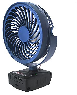 Camping-Ventilator, Kabellos, Batteriebetrieben, 5-Zoll-Zeltventilator für den Außenbereich, 360°-Kopfdrehung, 2 Geschwindigkeiten