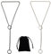 TJUSPIRIT Slip Chain Choker Kette Damen Schlupfkette O-Ring Slip Chain Punk Gothic y2k Lariat Y Halskette PU Lederhalsband Halskette aus Edelstahl 60CM Länge(Schwarz+Silber)