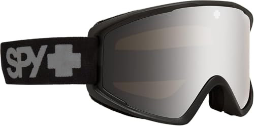 SPY Optical Crusher Elite Eco Medium Goggle, Bronze Silber verspiegelte zylindrische Linse mit 100 Prozent UV-Schutz und ergonomischem Gesichtsschaum (Mattschwarz)