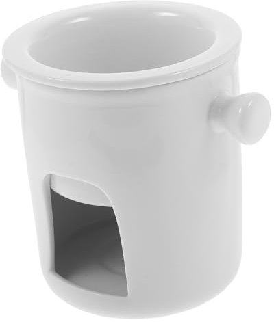 WATIIFUFU Four à Chocolat Verre Fondue Au Beurre Maison Caquelon Fondant Chauffe-Beurre Accessoire De Cuisine Fournitures De Fonte De Chocolat Chauffe-Glace Chocolatier Céramique Blanche