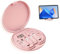 1PCS 9 in 1 Cable Case Round Pink 9 in 1 Cable Case Usb Adapter Charging Cable Kit with Data Storage Box Multifunctional Data Cable Storage Box Transfer Cable Suitable for Outdoor Work Travel Trip