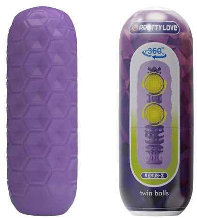 Pretty Love Herren Venus-X - Twin Balls Masturbator, Lila, Ø 6,5 cm