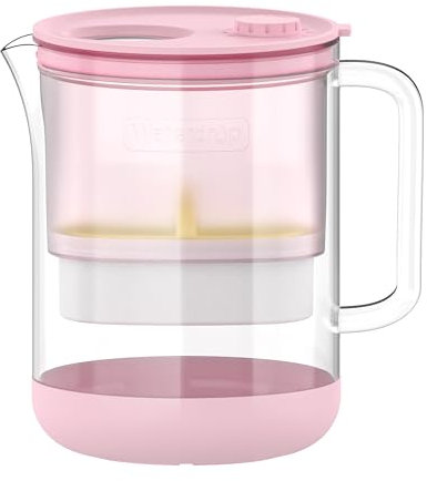 Waterdrop 𝐆𝐥𝐚𝐬 Wasserfilterkanne, 1.5L Wasserfilterkanne mit 2-Monats-Filter, NSF 53&42&372 Zertifiziert, Reduziert PFOA/PFOS, Chlor, Cadmium, Kupfer, Quecksilber, WD-PT-72P