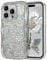 Ethanger for iPhone 14 Pro Crystal Rhinestone Case, Luxury Silver Case with Diamond Accents Electroplated Wave Bumper Design Girly Women Shockproof Cover for iPhone 14 Pro, Silver