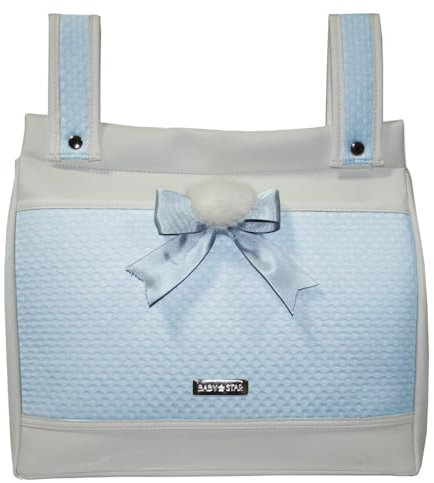 Baby Star Bolso Talega para silla de paseo universal (Blanco/Celeste)
