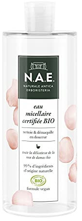 N.A.E Eau Micellaire Bio 500ml, démaquillant naturel pour une peau fraîche et éclatante au quotidien- Lot De 3