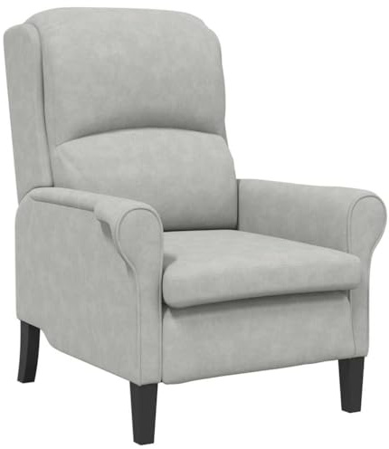 vidaXL Armchair Light grey 76 x 94 x 102 cm Microfibre, Living Room, Modern Microfiber Chair, Stylish Armchair, Contemporary Seating Solution, Durable Foam Upholstery, Elegant Design