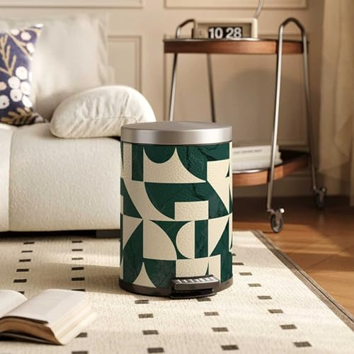 Poubelle créative moderne, corbeille à déchets à pédale pour petits espaces, poubelle d'extérieur en acier inoxydable avec couvercle et seau intérieur, poubelle de recyclage pour maison/bureau/dortoir
