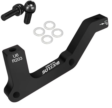 AEYINO Disc Brake Adapter,PM/Is Rear 203mm Disc Brake Rotor Black | Made from CNC-machined aluminium alloy, suitable for gravel and mountain roads; available in eight sizes