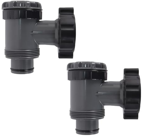 ACOLY 2 Stück Pool-Absperrventil 38 mm für Intex und Best-way Zubehör, Pool-Anschluss-Set Kolbenventil
