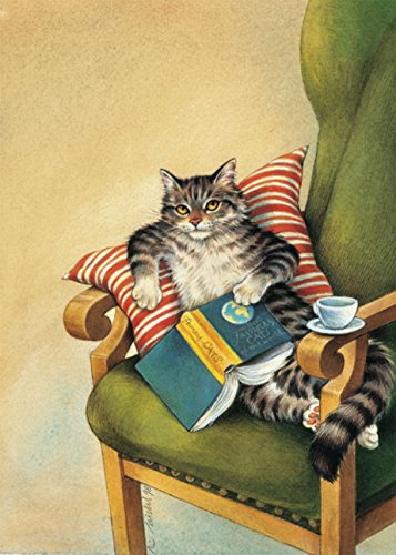Inkognito Postkarte A6 • 1212 ''Lesekatze Künstler: Reinhard Michl • Katzen