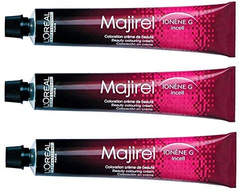 3 x Loreal majirel 4,0 Color Marrón Medio Intensivo Crema Color del pelo – 50 ml
