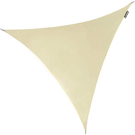 Kookaburra 2m Triangle Water Resistant Garden Patio Sun Shade Sail Canopy 96.5% UV Block with Free Rope (Ivory)