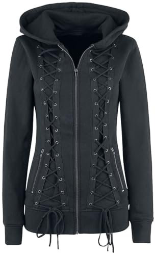 Gothicana by EMP Damen schwarze Kapuzenjacke mit Schnürung M