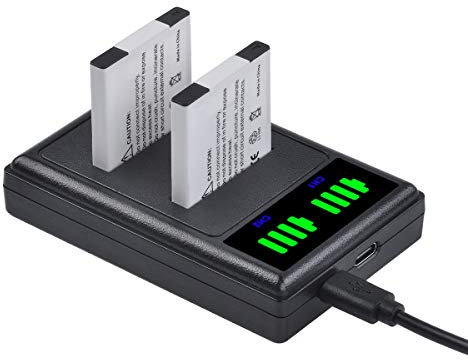 PowerTrust Lot de 2 batteries NB-11L NB-11LH et chargeur double LED pour Canon IXUS 185, 240 HS, IXUS 190, SX430 IS, SX410 IS, 285 HS, IXUS 180, 275 HS, IXUS 145 155 165 170