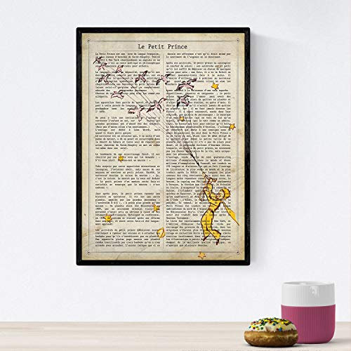 Nacnic Poster Der kleine Prinz für kleine Kinder. Der kleine Prinz Poster Vögel mit Definitionen. Postere und Illustrationen für Kindergeschichten. A4-Format
