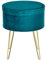 HOMCOM 2-in-1 Aufbewahrungs-Pouf mit Hocker- und Beistelltisch-Funktion, Holz und grüner Stoff, Metall mit goldenem Finish, 36x36x45cm