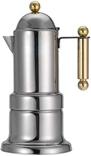 CLQ Moka-Pot Espresso-Kaffeemaschine Aus Edelstahl Moka Pot Mit 4-Tassen-Sicherheitsventil