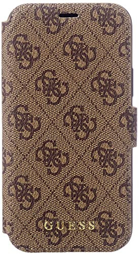 Guess Étui Livre 4G Marron pour iPhone 12/12 Pro guflbksp12m4gb
