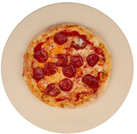 ROCKSHEAT Pierre à pizza ronde de 40,6 x 1,6 cm, pierre à pizza en cordiérite pour four, gril, barbecue, pierre de cuisson de qualité alimentaire pour pizza et pain, accessoires de pizza d'extérieur