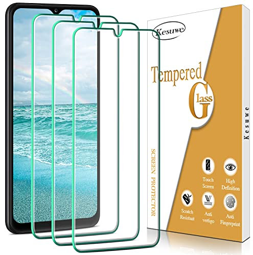 Kesuwe [3 Pièces] Verre Trempé pour Samsung Galaxy A12 Protection Ecran, Anti-Rayures, Anti-Empreinte, Dureté 9H, Haut Définition, sans Bulles, Installation Facile