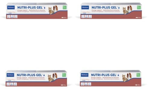 Virbac Nutri-Plus Gel | 4er Pack | 4 x 120 g Tube | Ergänzungsfuttermittel für Hunde und Katzen zur Rekonvaleszenz | Appetitanregender, hoch konzentrierter Energieträger