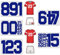 34 Pieces Iron on Numbers T-Shirt, 8 Inch & 2 Inch Heat Transfer Iron on Numbers 0 to 9 for Team Uniform Sports T-Shirt Hats Jersey Football Basketball Baseball (1 Set Blue)