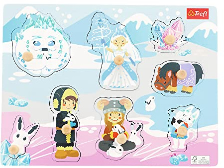 Trefl - Puzzle Ice Castle, Wooden Toys - Holzspielzeug, Formpuzzle für Kleinkinder, Bio Naturholz, Safe Spielzeug für Jahre, Kinder 18 Monate