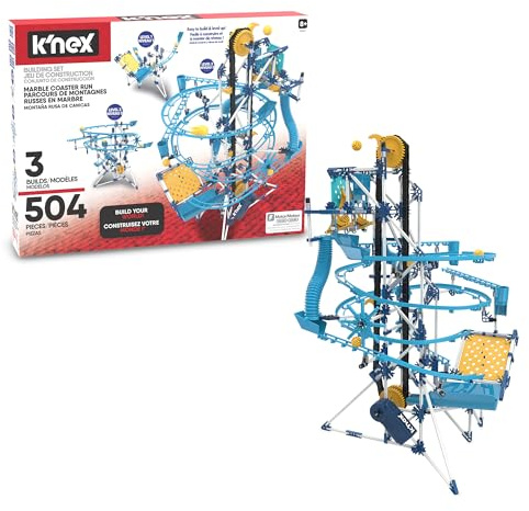 K'Nex | Marble Run 3 Model Building Set (Motorised) | 350+ Pieces, STEM Learning Education Toy for Children, Engineering Construction for Kids, Boys and Girls Ages 3+ | Basic Fun 12467