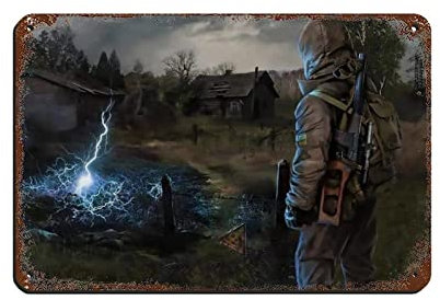 RIELLI S.T.A.L.K.E.R. 2 Herz des Thernobyl-Spiel, 1 Retro-Poster, Metall-Blechschild, schicke Kunst, Retro-Eisen, Malerei, Bar, Menschen, Höhle, Café, Familie, Garage, Poster, Wanddekoration, 20 x 30