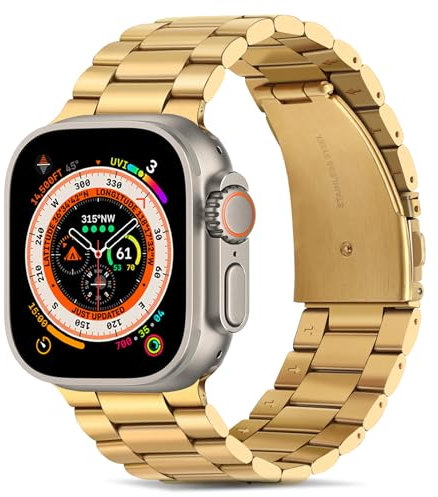 Tasikar Armbänder Kompatibel mit Apple Watch Ultra Ultra 2 49mm Prämie Edelstahl Metallarmband Kompatibel mit Apple Watch Ultra 2 Ultra, Gold