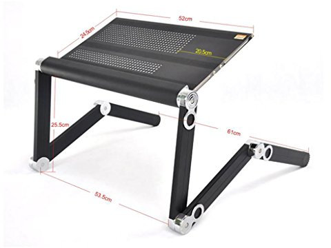 Steh-Laptop-Ständer Auto-Bett-Schreibtisch-Tisch fauler Klappschreibtisch-Computerständer 17528 (Color : White, Size : 45 * 24.5CM) (White 52 * 24.5CM)