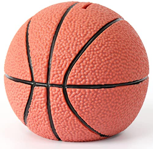 DBPBToU Fußball Spardose Kinder, Basketball Spardosen, Kreative Sparschwein für mädchen Jungen aus Sicherem Emailliertem Material Gut für Deko/Geschenk/Spielzeug (Basketball)
