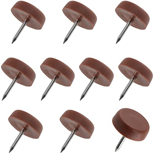 AERZETIX - C65822-10 Stück Gleiter für möbel, stuhlbeine, Tisch - zum nageln - rund Ø16 mm aus Kunststoff - Schrank kommode Placard Bett zubehör bodenschutz Sofa - Farbe kirschbaum