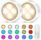 Onumii LED Sans Fil Lampe de placard, Adhesive Spot LED à Pile avec Telecommande Couleur rgb Lumiere pour Armoire (Lot de 2 Blanc)