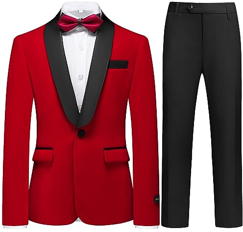 Boy Tuxedo Suit Set Velvet Kid Ring Bearer Outfit Wedding Red 14