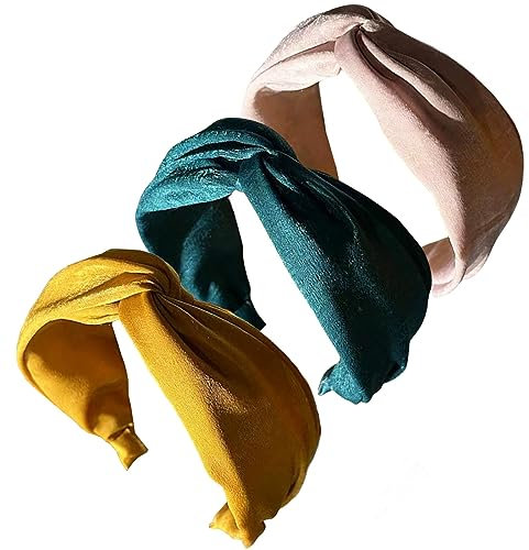 scicent Damen Haarreif mit Knoten Retro Style Haarband Headband Mode-Stirnbänder für Frauen 3 Stücke, 15804