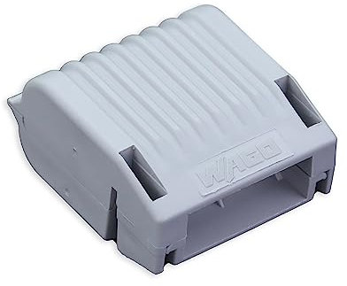 207-1331 | Gelbox WAGO pour connecteurs des séries 221 et 2773 | Protection contre l'humidité | Certifié IPX8 | 12 AWG | Gris, boîtier sans étiquette | Petit | [Boîte de 4 pièces]