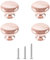 ShipeeKin Lot de 4 poignées de porte rondes en chrome poli en forme de champignon pour armoire, placard, tiroir, chambre à coucher, étagères de salle de bain, etc. Doré rose 30 mm