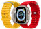NUKELOLO Soft Silicone Sport for Cinturino 49mm 45mm 44mm 42mm 41mm 40mm 38mm (Giallo/Rosso, 49/45/44mm)