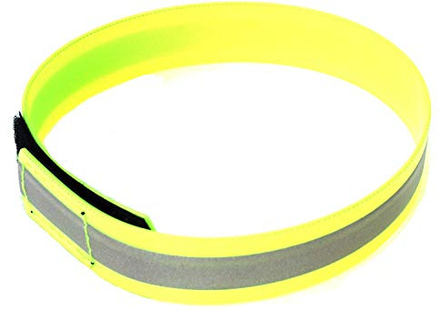 MJH 25mm BioThane Signal Reflex Halsung mit Klettverschluss vernäht versch. Größen & Farben (58-62cm, gelb)
