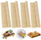 XIEJ 4 Pièces Tapis Sushi, 24x24cm Natte Sushi, Sushi Roll Mat Bamboo Naturel, Plateau à Sushi En Bambou Réutilisable, Tapis de Bambou de Bricolage pour Cuisine, Restaurant Japonais