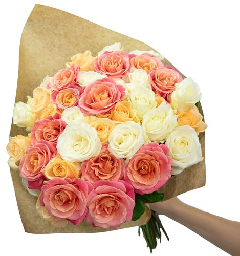 Blumenstrauß 'Pastel Poetry' - 40 Stiele - Stiellänge ca. 50 cm - Strauß frischer Rosen