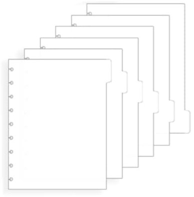 Discbound Dividers 6 Tabs Discbound Notebook 9 Disc Bound Dividers Plastic Index Divider Blank Side Tab 1 Set Frosted Binder Dividers for Disc Planner Notebooks