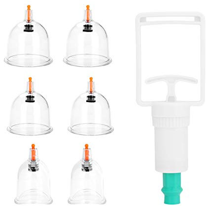 Set per Coppettazione, Ventosa Massaggio Kit Set per Coppettazione Cinese Dispositivo di Aspirazione Sottovuoto di 6 Ventose Cinesi per Massaggio Alla Schiena a Coppa per Alleviare la Fatica