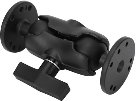 Supporto a Doppia Sfera in Alluminio da 1,5 con 2 Piastre Rotonde, Braccio a Doppia Presa per Supporto per Fishfinder per Tablet con Sfera di Dimensione C da 1,5 Pollici 38 Mm,